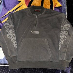 Pleasures Skull Spiral Quarter Zip